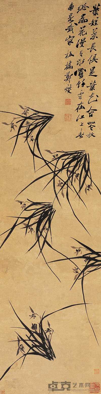 郑板桥（款） 墨兰 立轴 140×36.5cm